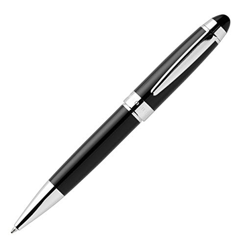 Hugo Boss - Bolígrafo ICON BLACK de alta gama y elegante con recambio, con punta M. Hugo Boss - Bolígrafo ICON BLACK de alta gama y elegante con recambio, con punta M.