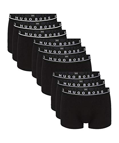 Hugo Boss Calzoncillos tipo bóxer para hombre, paquete de 9 unidades, elásticos, colores a elegir (3 paquetes de 3 unidades) 001-negro L
