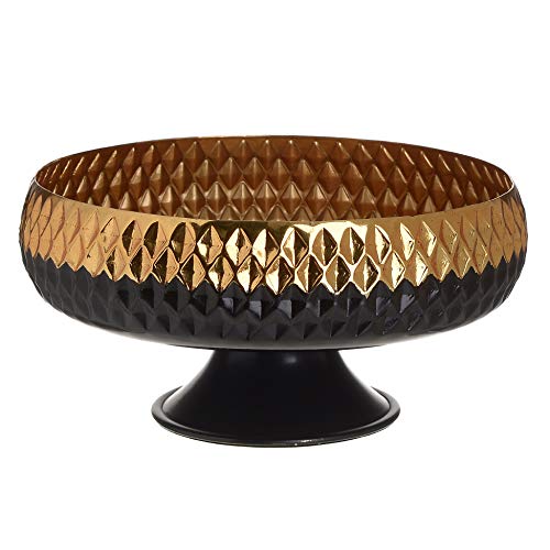 Inart - Cuenco de aluminio (27 x 27 x 14 cm), color negro y dorado Inart - Cuenco de aluminio (27 x 27 x 14 cm), color negro y dorado
