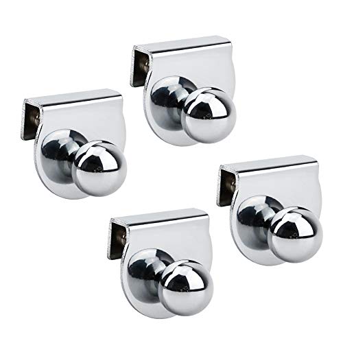 INCREWAY Tirador de puerta de cristal, 4 piezas de metal sin perforación, abrazaderas para puertas de cristal de 5 a 8 mm
