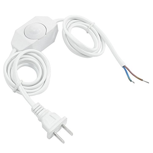 Interruptor de regulador de intensidad - SODIAL(R) Cable de energia de lampara blanca con Interruptor de regulador de intensidad AC 250V/110V clavija de EE.UU.