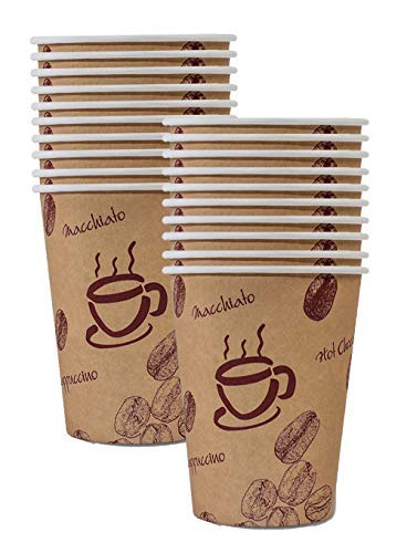 Isermann Coffe to go - Vasos de café reciclables resistentes al calor (200 unidades, 200 ml), diseño de granos de café con texto