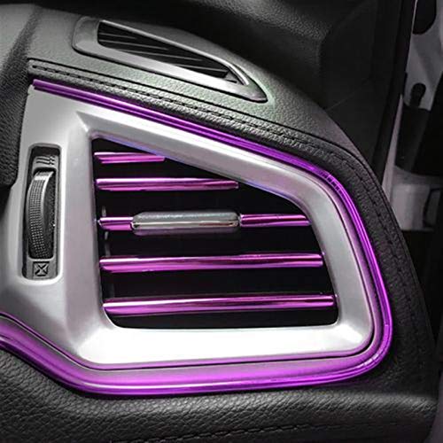 JJJJD 10pcs 20cm del Coche Universal Forma T acondicionador de Aire de Salida Decorativo moldura Tiras de decoración de Coche Que Labra los Accesorios (Color : Purple)