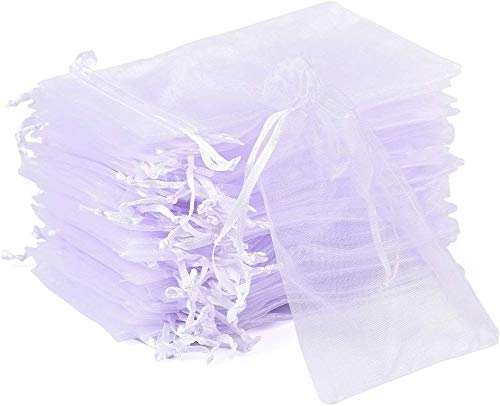 Joeyer 100 Piezas Blanco Bolsas de Organza de Regalo para Boda Favores y Envoltura de Joyas (10 * 15cm)