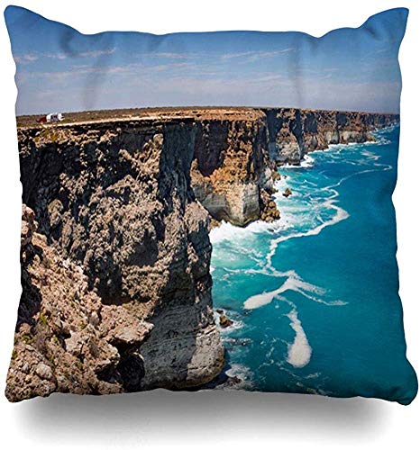 JONINOT Doble Cojines Fundas 18" Sea Head Great Australian Bight Cliffs extienden ininterrumpidos Parques Naturales de Piedra caliza Australia Nullarbor Funda de Almohada Suave para la Piel