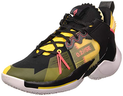 Jordan Why Not Zer0.2 Se, Zapatillas de Baloncesto Hombre, Black/Flash Crimson/Amarillo/Vast Grey, 42 EU