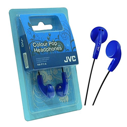 JVC Colour Pop HA-F11-A - Auriculares in-Ear (Cable de 1 m, Jack de 3.5 mm), Color Azul