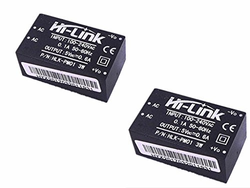 JZK® 2 pcs HLK-PM01 AC DC 220V a 5V Paso Abajo Fuente de alimentación Módulo Aislado Fuente de alimentación módulo