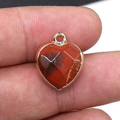 K-ONE 2 uds Colgante de Piedra Natural Colgante en Forma de corazón para encantos fabricación de Joyas Accesorios para Pendientes de Collar DIY 14X17 y 15X18Mm K-ONE 2 uds Colgante de Piedra Natural Colgante en Forma de corazón para encantos fabricación de Joyas Accesorios para Pendientes de Collar DIY 14X17 y 15X18Mm