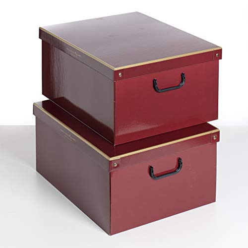 Kanguru 623 BOAZ SET DE DOS Cajas de almacenamiento en cartón, tamaño grande, 2 unidades, modelo ROJO BURDEOS, 50x40xh25 cm Kanguru 623 BOAZ SET DE DOS Cajas de almacenamiento en cartón, tamaño grande, 2 unidades, modelo ROJO BURDEOS, 50x40xh25 cm