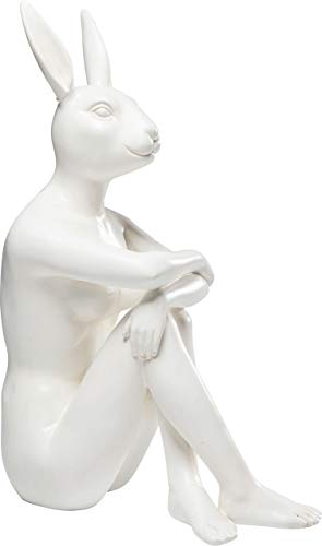 KARE- Figura Decorativa, diseño de Conejito, Color Blanco