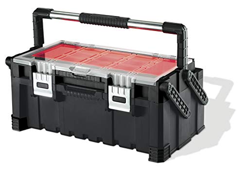 Keter 17187311 - Caja de herramientas (plástico), color negro y rojo