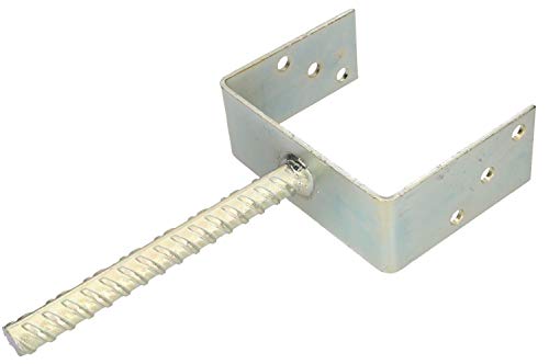 KOTARBAU® Soporte de poste en U de 161 mm, todos los tamaños, ancho 51 mm – 161 mm, acero estriado con anclaje de hormigón, galvanizado en caliente, barra de piedra fija, anclaje de suelo de acero KOTARBAU® Soporte de poste en U de 161 mm, todos los tamaños, ancho 51 mm – 161 mm, acero estriado con anclaje de hormigón, galvanizado en caliente, barra de piedra fija, anclaje de suelo de acero