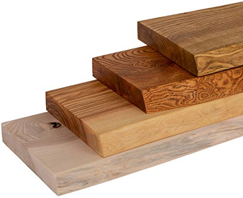 Lamo Manufaktur Estante Flotante, Estante de Madera con Borde Natural, Fresno Oscuro 160cm, LW-01-A-004-160 Lamo Manufaktur Estante Flotante, Estante de Madera con Borde Natural, Fresno Oscuro 160cm, LW-01-A-004-160