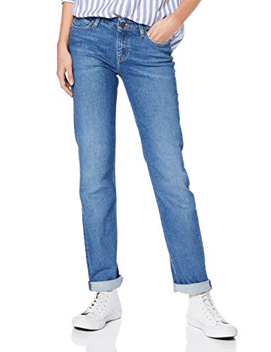 Lee Marion Straight Jeans, Mid Hackett, 31W / 33L para Mujer