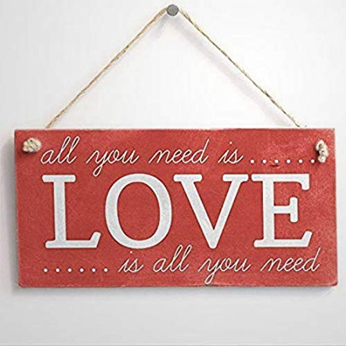 Letrero de madera BYRON HOYLE con texto "All You Need Is Love Is All You Need Is All You Need Placa de madera para pared de arte divertido cartel de madera para decoración del hogar