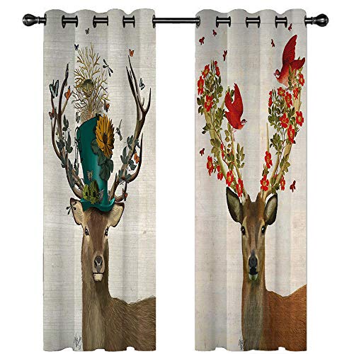LLKKCX 2 Piezas de Cortinas Opacas Resistente al Calor y La Luz Reducción de Ruido Beige Cortinas Opacas-Patrón de Flor de Alce,para Salón Dormitorio/Oficina,2x85x200cm(Ancho x Alto) LLKKCX 2 Piezas de Cortinas Opacas Resistente al Calor y La Luz Reducción de Ruido Beige Cortinas Opacas-Patrón de Flor de Alce,para Salón Dormitorio/Oficina,2x85x200cm(Ancho x Alto)