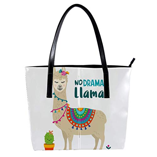 LORVIES Lama Alpaca Animal - Bolso bandolera de piel sintética y bolso de mano para mujer