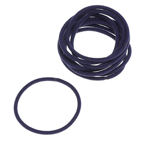 Lurrose 50pcs bandas de goma de nylon alta elasticidad cola de caballo titular de lazos de pelo cuerda para adultos niños (azul marino)