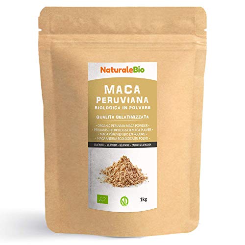 Maca Andina Ecológica en Polvo [ Gelatinizada ] 1 kg. Organic Maca Powder Gelatinized. 100% Peruana, Bio y Pura, viene de raíz de Maca Organica. NaturaleBio