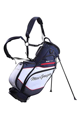 MacGregor MACTEC 7.0 - Bolsa de Golf para Hombre, Color Azul Marino/Blanco/Rojo, Talla única