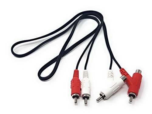 MainCore - Cable de audio (1 m, 2 vías, apilable, 2 conectores RCA a RCA (disponible en 0,50 m, 1 m, 2 m, 3 m) (1 m)
