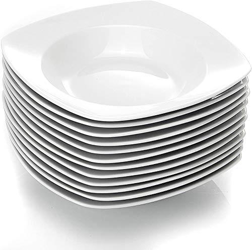 MALACASA, Serie Julia,18 piezas 7.5"plato de sopa de porcelana platos hondos para 18 personas MALACASA, Serie Julia,18 piezas 7.5"plato de sopa de porcelana platos hondos para 18 personas
