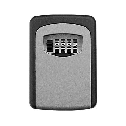 MEROURII Caja de seguridad para llaves, montaje en la pared, caja de cerradura de casa con combinación de 4 dígitos, impermeable, para almacenamiento de llaves de casa, casillero de puerta