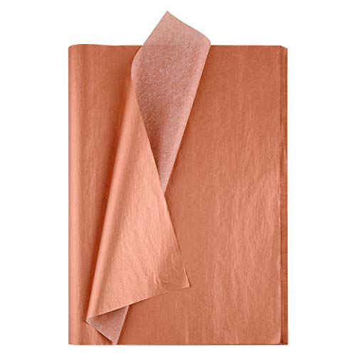 MIAHART 50 hojas de papel de seda de oro rosa a granel de 20 x 14 pulgadas de papel para envolver accesorios para envolver a granel para bodas, bricolaje, flecos, confeti de relleno triturado