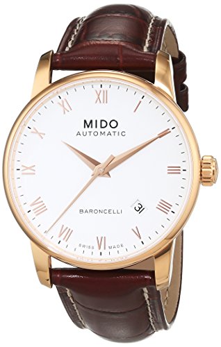 MIDO Baroncelli II 38mm M86002268 - Reloj de Caballero automático, Correa de Piel Color marrón