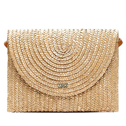 MISAKO Bolso Rafia Mujer MERO - Bolso Bandolera pequeño en Rafia - Bolso verano mujer - 3x28x22cm