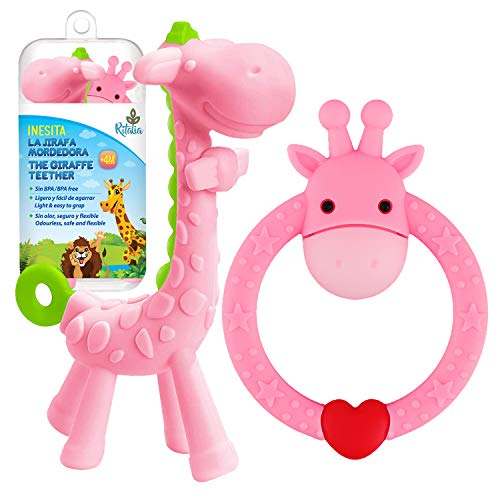 Mordedor bebe Jirafa Inesita de Ritalia/Mordedores bebes refrigerantes/Mordedor bebe 3 meses/Regalo niño niña con certificado CE (Rosa) Mordedor bebe Jirafa Inesita de Ritalia/Mordedores bebes refrigerantes/Mordedor bebe 3 meses/Regalo niño niña con certificado CE (Rosa)