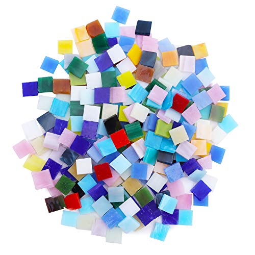 Mosaico (800 Piezas) 1cm x 1cm - Mosaico Ceramica Multicolor para Manualidades, Decoración Hogar, Pared, Marco Fotos, Platos, Tazas, Macetas, Espejo - Teselas Mosaico 0,3cm Grosor