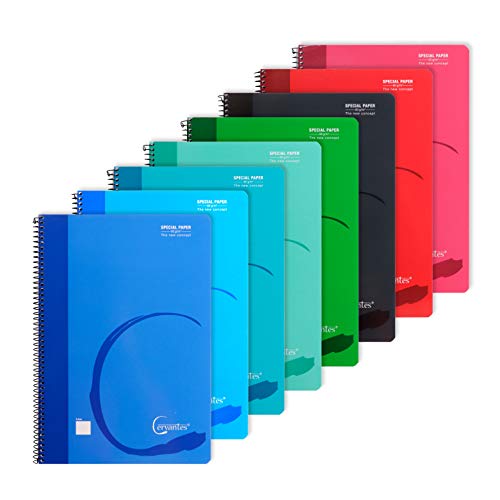 MP - Cuadernos Hojas Blancas, Tapa Blanda, Unido en Espiral, 80 Hojas Lisas, Paquete de 8 Libretas 310x215 mm