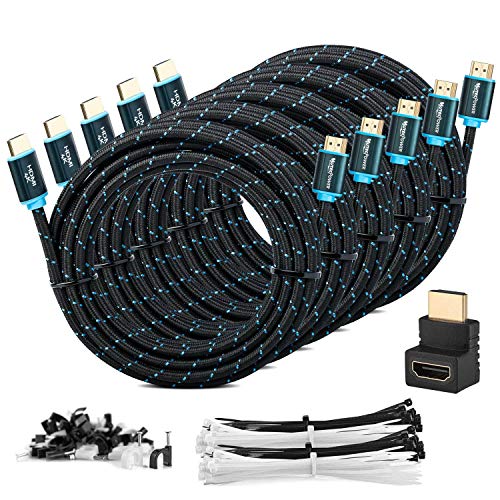 MutecPower 5 Piezas 3m Cable HDMI 2.0 - Cable de Alta Velocidad con Ethernet Soportes Ultra HD 3D 4Kx2K/60HZ y 2160p/Full HD 1080p - 30 AWG - ARC/CEC - Cable Triple blindado - 3 Metros Negro