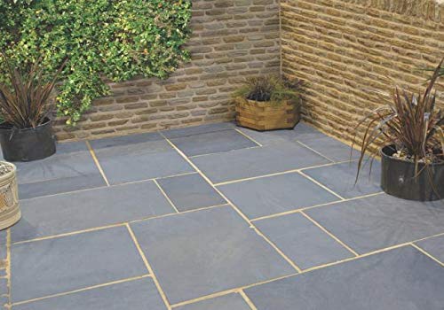 Natural indio Kota azul piedra caliza corte a mano al aire libre patio paquete mezcla tamaño pavimentación losas banderas 15.25 m2 jardín piedra decorativa Natural indio Kota azul piedra caliza corte a mano al aire libre patio paquete mezcla tamaño pavimentación losas banderas 15.25 m2 jardín piedra decorativa
