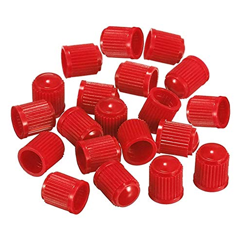 Ndier Tapones para válvulas de neumáticos, juego de 50 unidades de tapones para válvulas de Auoto de plástico para bicicleta (rojo)