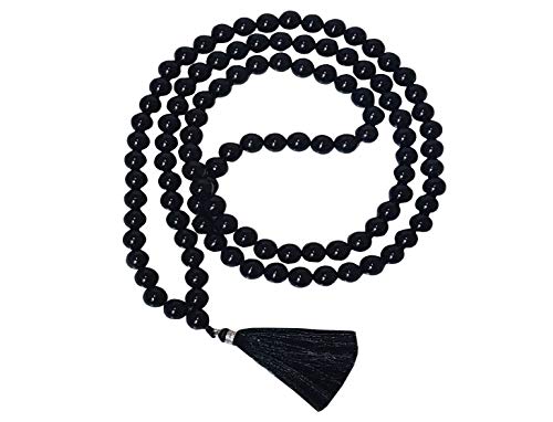 NK CRYSTALS 1 pieza de ónix negro cuentas de oración Mala Rosario cuentas para cantar piedras naturales Japa Mala Reiki pulsera de pulsera con piedras preciosas
