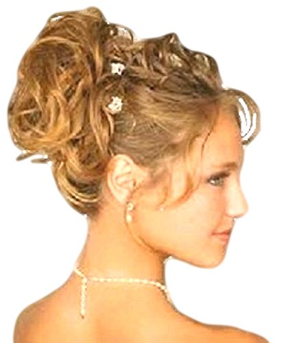 Nuevo estilo de Extensiones de cabello Rizado Hair Bun Updo Coda di cavallo Posticci Scrunchie Rubio Mix