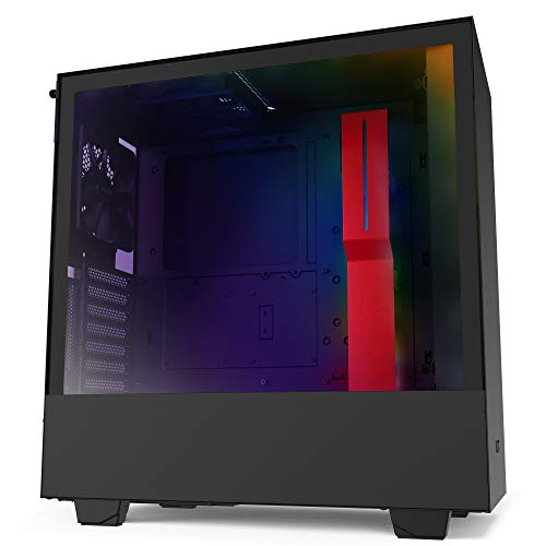 NZXT H510i - Caja PC Gaming Semitorre Compacta ATX - Panel frontal E/S Puerto USB de Tipo C - Montaje Vertical de la GPU - Panel Lateral de Cristal Templado - Iluminación RGB integrada - Rojo/Negro NZXT H510i - Caja PC Gaming Semitorre Compacta ATX - Panel frontal E/S Puerto USB de Tipo C - Montaje Vertical de la GPU - Panel Lateral de Cristal Templado - Iluminación RGB integrada - Rojo/Negro