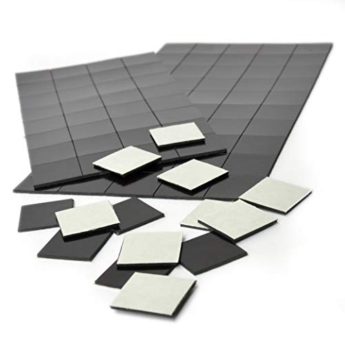 OfficeTree 2 x 50 Placas Magneticas 20 x 20 mm - Imanes Pegatina Imanes Autoadhesivos - Laminas de Iman en Negro para Fotos o Papel