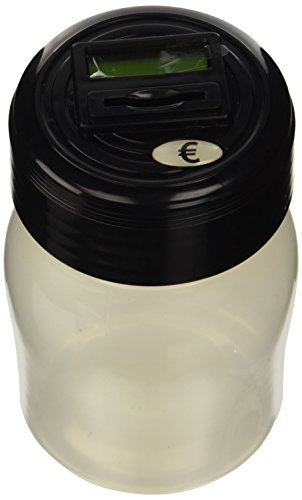 ootb Hucha de plástico con Contador y Display, Transparente y Negro, Aprox. 17x11cm