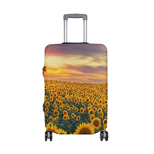 Orediy - Funda elástica para equipaje de viaje, diseño de girasol y campo al atardecer (sin maleta), multicolor (Multicolor) - suitcasecover