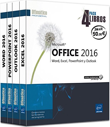 Pack 4 Libros: Word, Excel, Powerpoint Y Outlook. Microsoft Office 2016