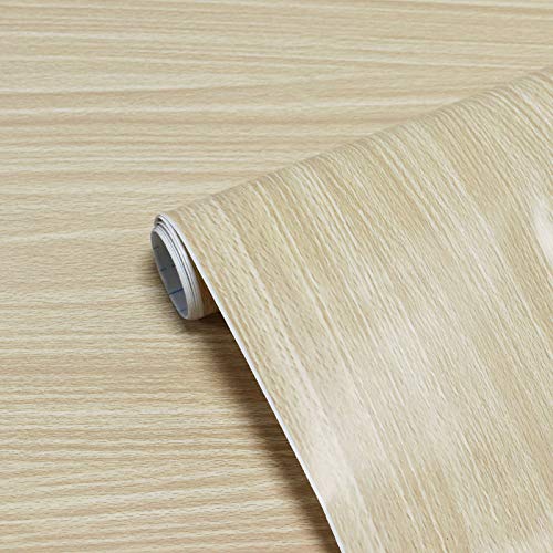 Papel pintado de arce roble natural color beige y amarillo papel pintado con aspecto de madera autoadhesivo lámina de papel pintado para paredes muebles armarios puertas resistente al agua 45*300cm