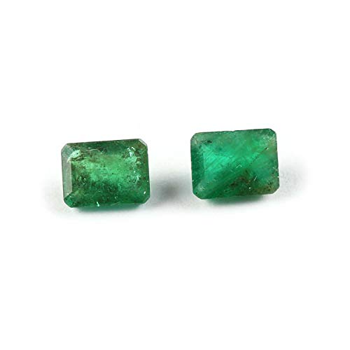 Par de 3,05 quilates corte esmeralda 6 x 8 x 4 mm de Zambia Natural verde esmeralda suelta la piedra preciosa para la joyería | Tamaño del anillo de piedras preciosas | Curación piedra natal