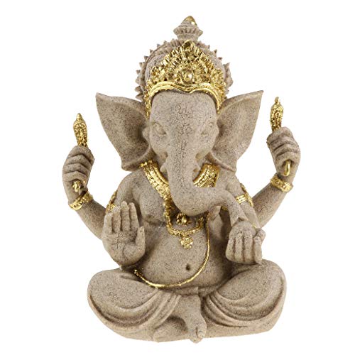 perfeclan Estatua de Elefante Buda Ganesh Amuleto de Hindú Decoración Artesanal Oficina