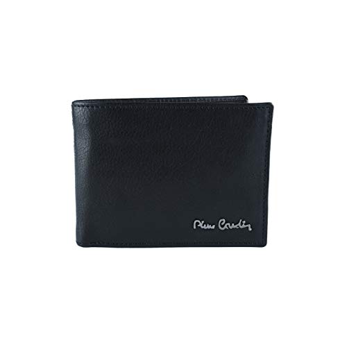 Pierre Cardin, cartera negra para hombre, cuero auténtico, tarjetero y monedero, caja de regalo Nero Con Protezione RFID Con Protezione RFID