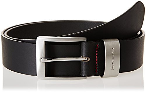 Pierre Cardin Cinturón de piel de 40 mm de ancho, 70007, negro o marrón Negro 135 cm