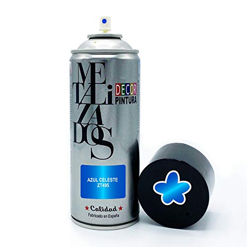 Pintura Spray METALIZADA Azul Celeste 400ml imprimacion para madera, metal, ceramica, plasticos / Pinta Radiadores, bicicleta, coche, plasticos, microondas, graffiti